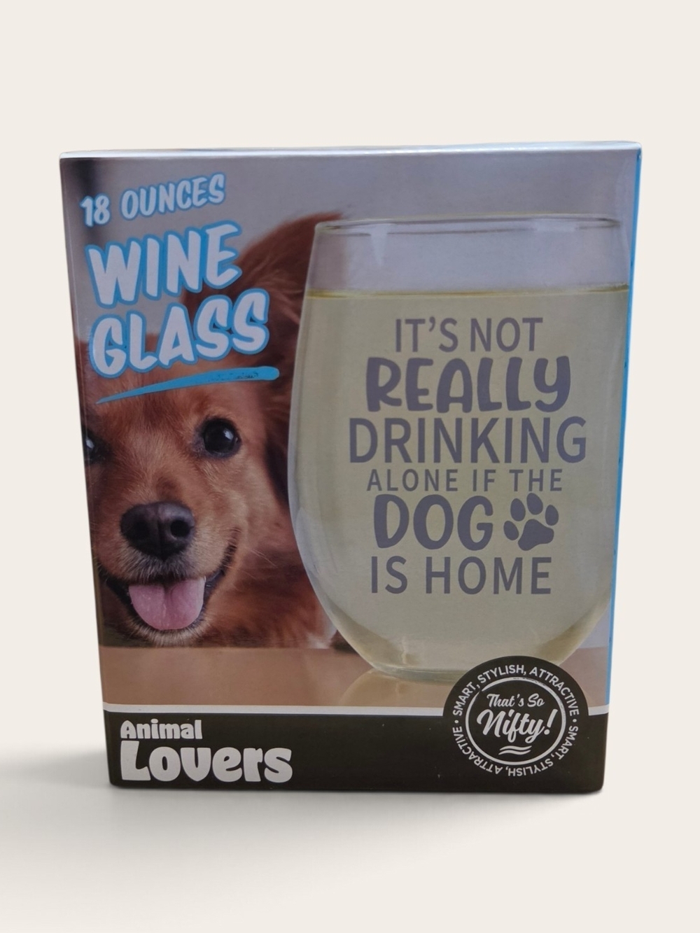 That’s So Nifty! Animal Lovers Dog Wine Glass - White